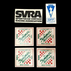 SVRA Summer Meeting Escort 1984 Mid Ohio Stickers Vintage Racing Lot Of 6 NOS